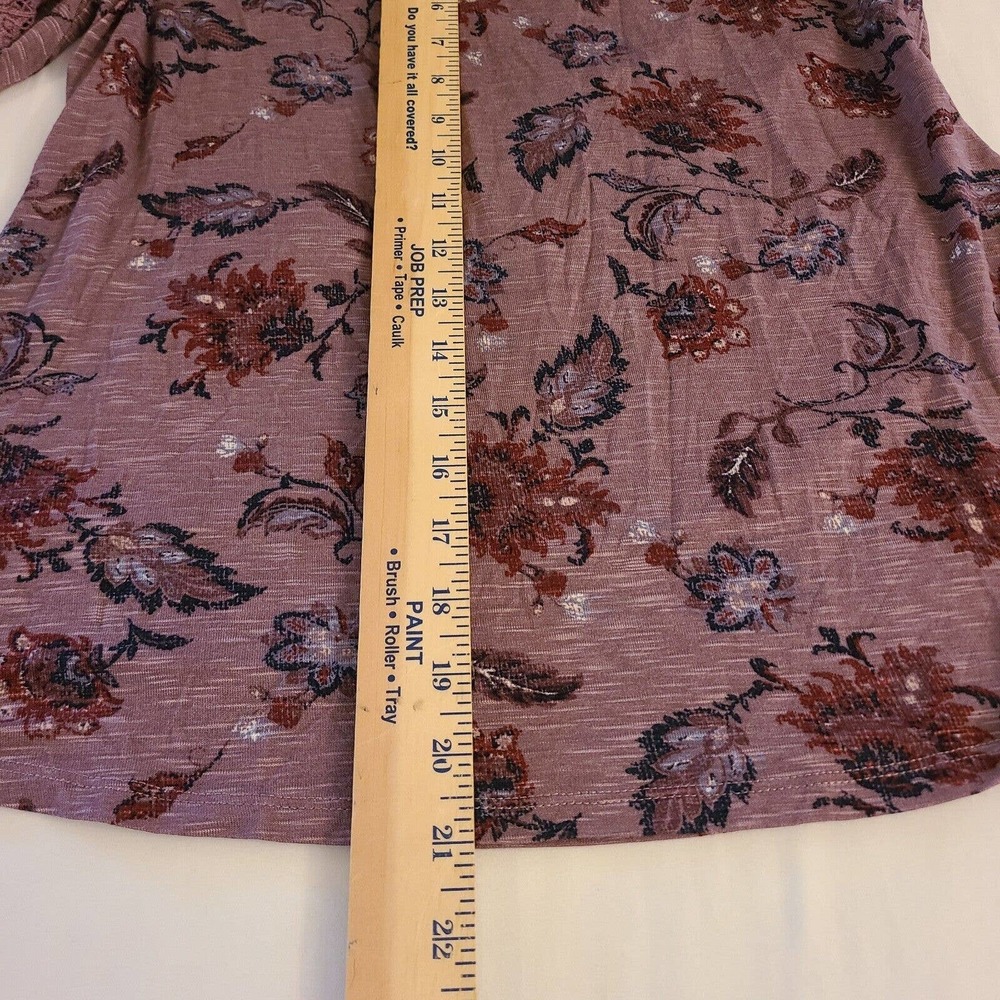 NWT Buckle Daytrip Floral Boho Top V-Neck with Tie Wrap Crochet Sleeves Size S - Picture 10 of 10